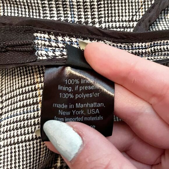 Rachel Comey Black Multi Houndstooth Pleated Tapered Leg Cuffed Hem Trouser - Picture 5 of 6